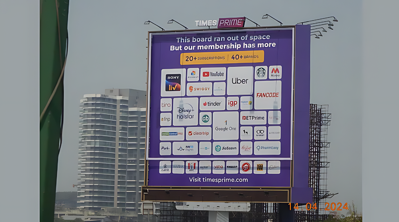 Times Prime Billboard on Mumbai Sea Link