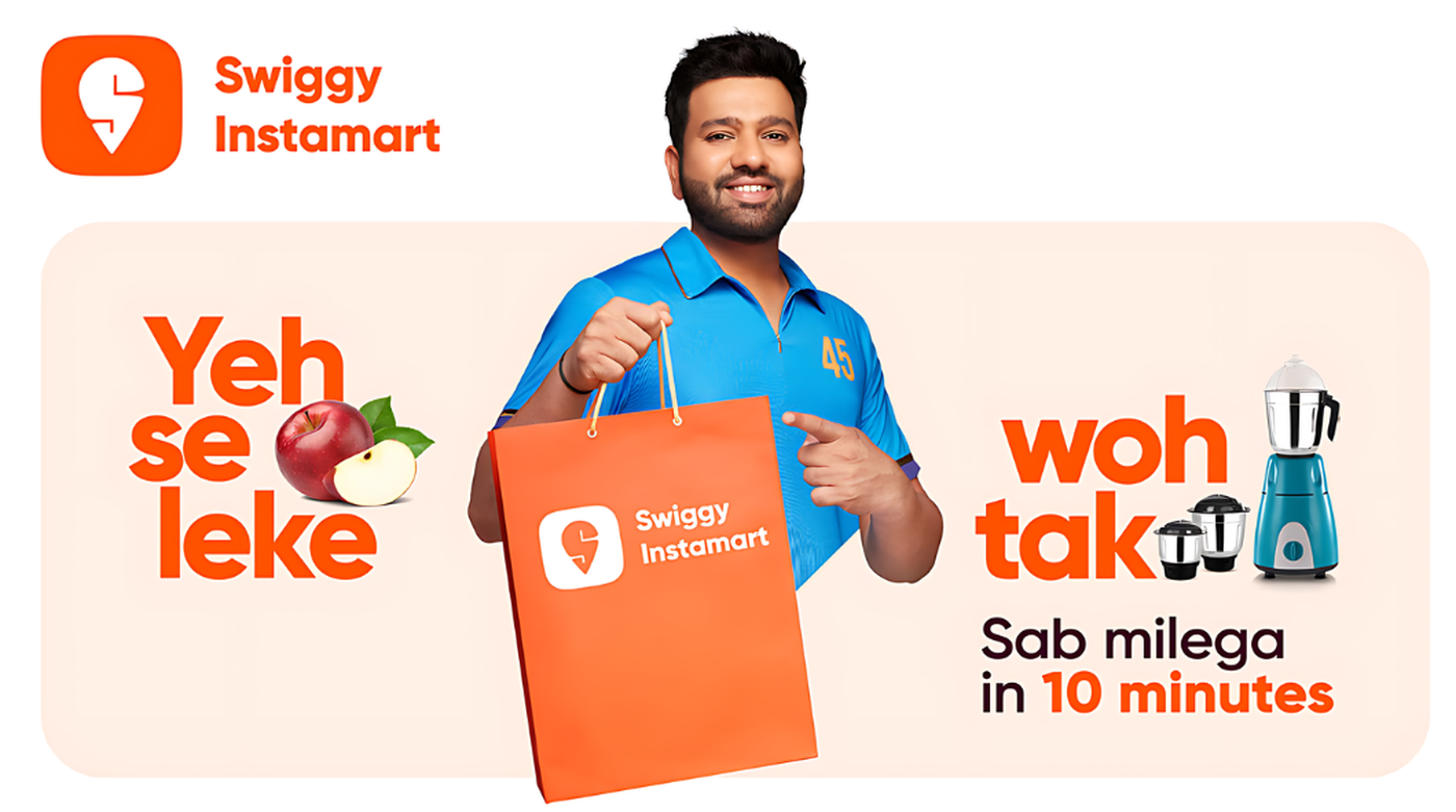 Rohit Sharma Shines in New Swiggy Instamart Ad with Wife Ritika